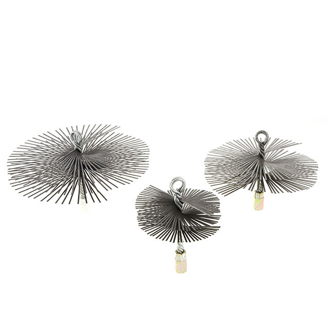 Hot Selling Customizable Round Flat Wire Brush for House Chimney Boiler Spin Cleaning