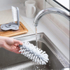 Water Bottle Cleaning Brush Glass Cup Washer with Suction Base Bristle Brush for Beer Cup, Long Leg Cup, Red Wine Glass and More Bar Kitchen Sink Home Tools Grey