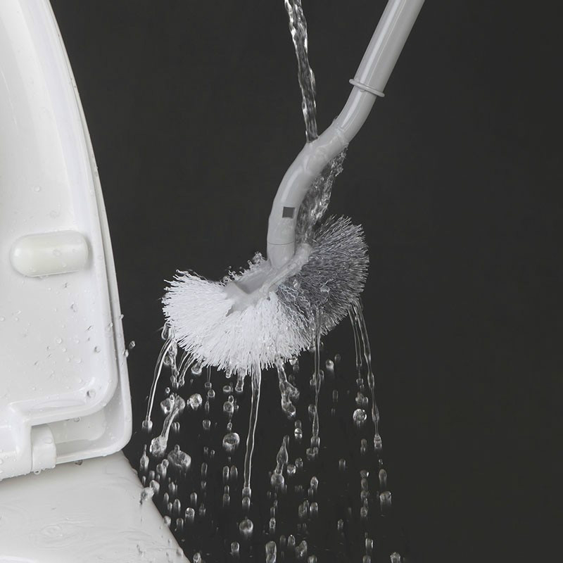  Bathroom Toilet Bowl Brush and Holder, Curved Design Toilet Brush for Deep Cleaning Under Rim, Best Toilet Brush Set, Easy Handy CompactToilet BowlCleaner Brush for Bathroom
