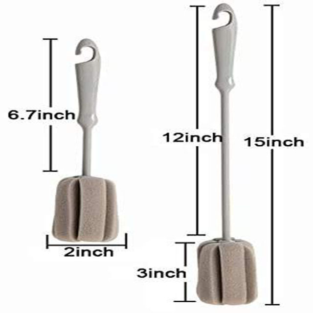 Factory Wholesale Long Handle Gray Foam Cup Brush Can Be Processed by Direct Order