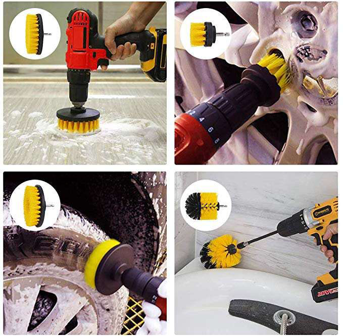 Strength Factory Custom Drill Brush Set for Bathroom Surface Cleaning Kit