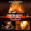 Fire Pit Grate Log Grate Round 40in Heavy Duty 16 Iron Bars Wagon Wheel Firewood Fireplace Grate 12 Legs for Indoor Chimney Hearth Kindling, Outdoor Patio Camping Firepits