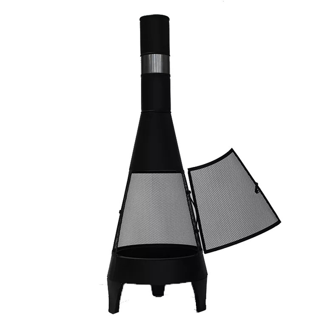 steel black wood fuel heating chimney