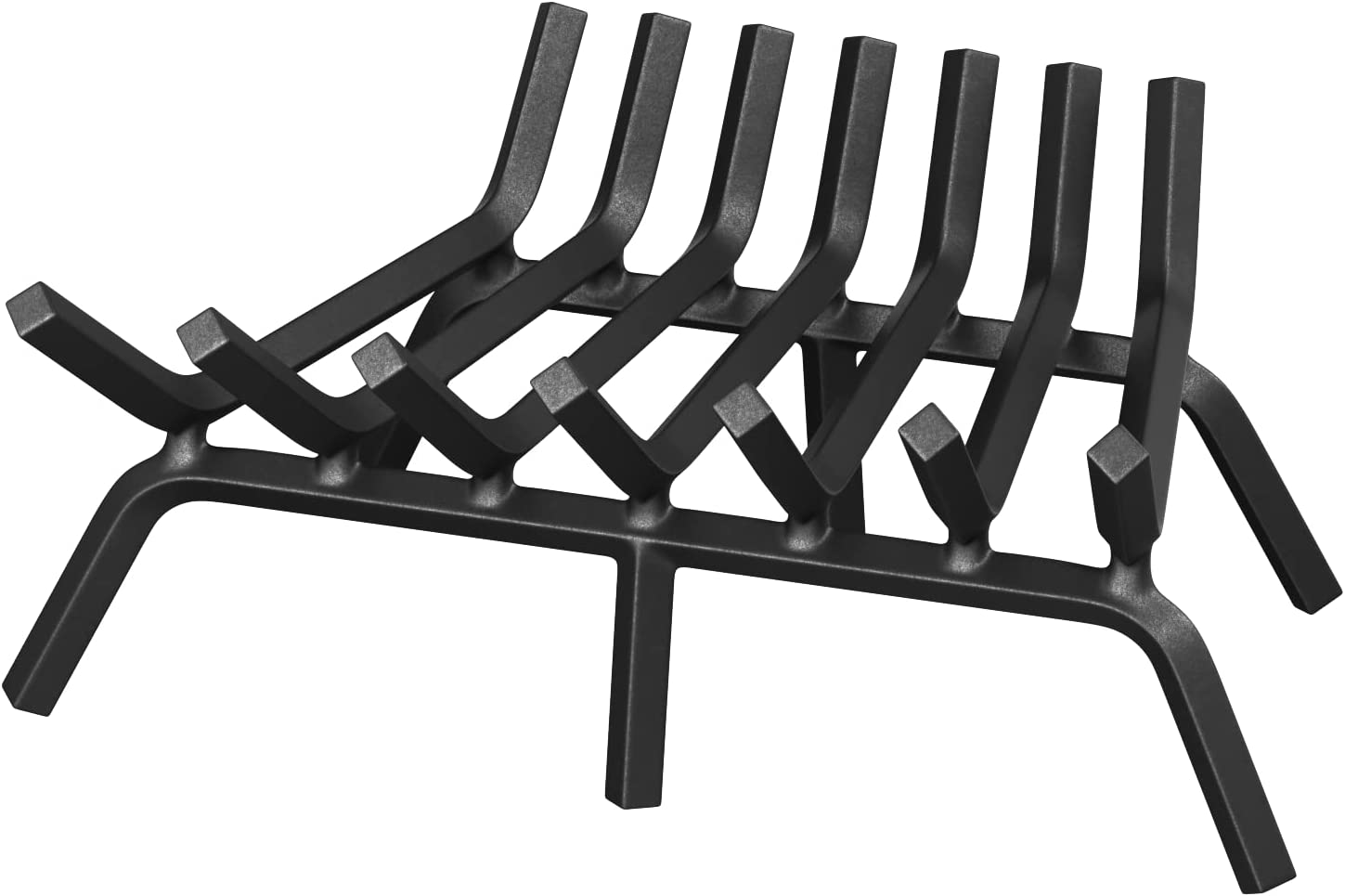 21 inch Fireplace Grate Heavy Duty Solid Steel Indoor Chimney Hearth 3/4 Bar Fire Grates for Outdoor Kindling Tools Pit Wrought Iron Wood Stove Firewood Burning Rack Holder Black