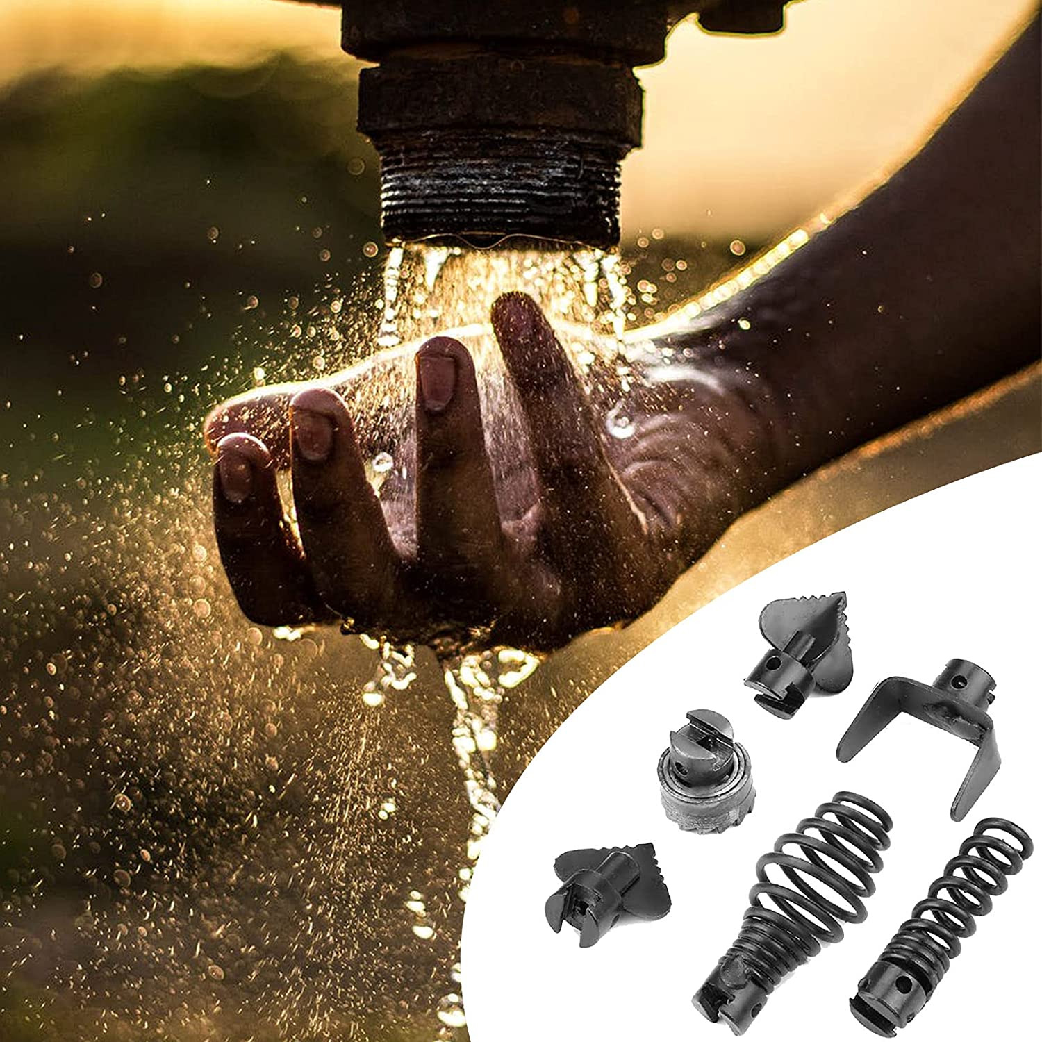 Drain Cleaner Combination Cutter Head Set Cutter Head for Dredging 7pcs 16mm Manganese Steel Drain Cleaner Machine Combination Cutter Head Set for Pipeline Dredging Machine