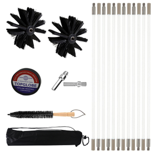 12 Feet Dryer Vent/Duct Brush Cleaning Kit, Lint Remover,Fireplace Chimney Brushes,Dryer Vent Cleaner Kit,Chimney Cleaning Brush Kit,1 Nylon Brush Heads, 6 Rods, Use with or Without a Power Drill