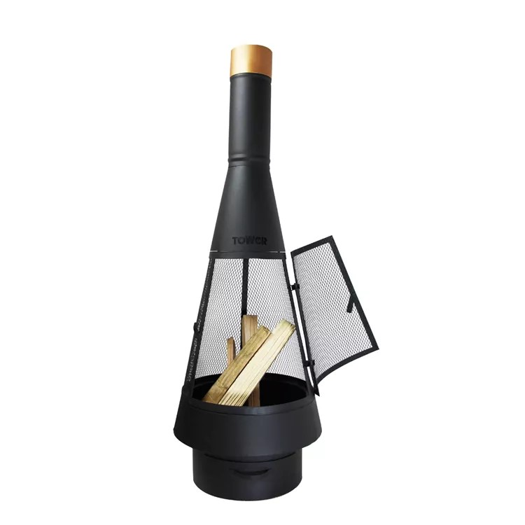 steel black wood fuel heating chimney