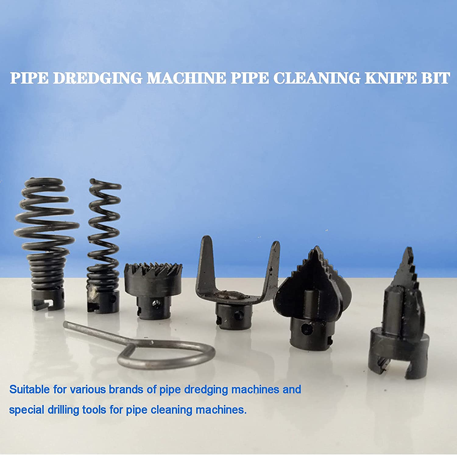 Drain Cleaner Combination Cutter Head Set Cutter Head for Dredging 7pcs 16mm Manganese Steel Drain Cleaner Machine Combination Cutter Head Set for Pipeline Dredging Machine