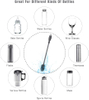 Bottle Cleaning Brush with Long Handle, 12.5" Water Bottle Cleaner for Baby Bottles, Hydro Flask, Sports Bottle, Vase, Glassware, Perfect for Smaller Diameter Bottle Openings
