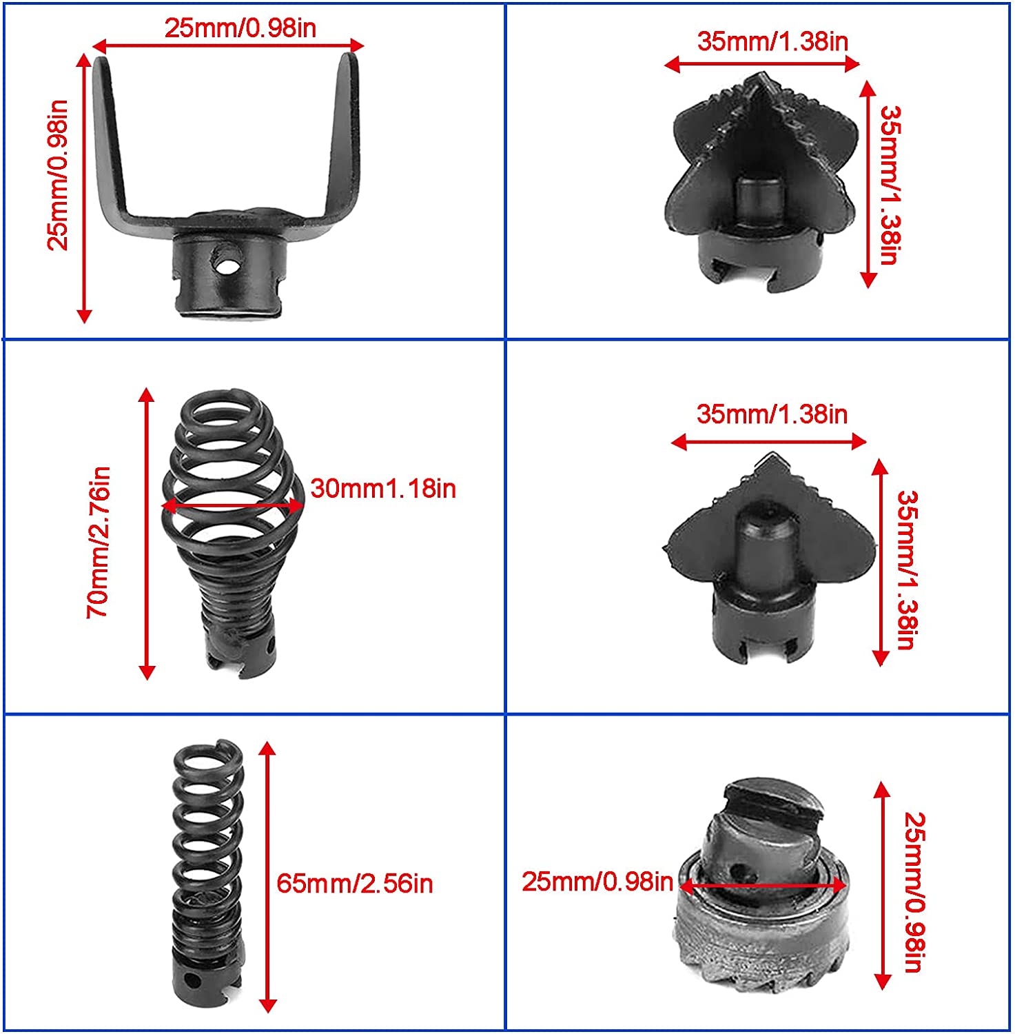 Drain Cleaner Combination Cutter Head Set Cutter Head for Dredging 7pcs 16mm Manganese Steel Drain Cleaner Machine Combination Cutter Head Set for Pipeline Dredging Machine