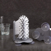 Water Bottle Cleaning Brush Glass Cup Washer with Suction Base Bristle Brush for Beer Cup, Long Leg Cup, Red Wine Glass and More Bar Kitchen Sink Home Tools Grey
