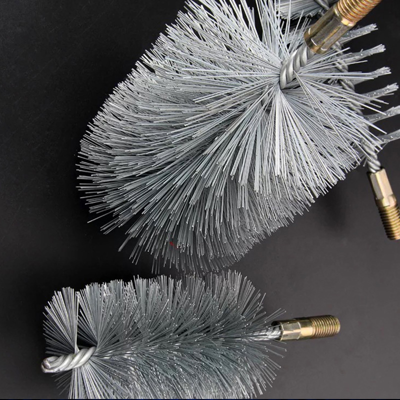 Size can be customized Trash Chute Door Supply Round Furnace Boiler Tube Brush Head Double Spiral with Loop