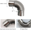 Stainless Steel Wood Stove Pipe Elbow 90 Degree Diameter 2.36 Inch Chimney Flue Elbow for Outdoor Camping Wood Stove Exhaust Pipes