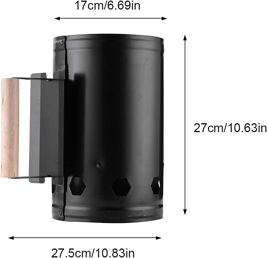 Charcoal Chimney Starter,Charcoal Lighter Chimney Quick Rapid Fire Briquette Starters Can Canister for Grilling Camping Accessories