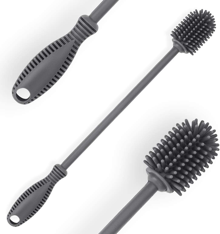 Bottle Cleaning Brush with Long Handle, 12.5" Water Bottle Cleaner for Baby Bottles, Hydro Flask, Sports Bottle, Vase, Glassware, Perfect for Smaller Diameter Bottle Openings