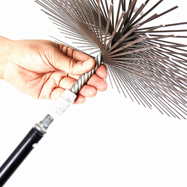 Hot Selling Customizable Round Flat Wire Brush for House Chimney Boiler Spin Cleaning