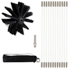 12FT Dryer Vent Cleaner Kit, Chimney Sweep Kit Pellet Stove Pipe Cleaning Brush Lint Remover for Dryer Duct Fireplace Vent Sweeping Tools with 9 Flexible Rods, Use with Or Without A Power Drill