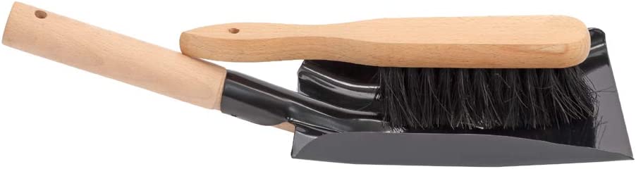 Coal Shovel and Hearth Brush Set Made of Natural Wood and Coco Bristles, Hearth Tidy Set, Fireplace Shovel and Brush, Fireplace Tool Set, Metal Brush Pan Set, Fireplace Tools Firepit Tools