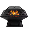 BBQ Fire Pit with Chimney Clay Firepit Outdoor Fireplace Black Mexican Chiminea Outdoor Fireplace SEB STEEL Cas