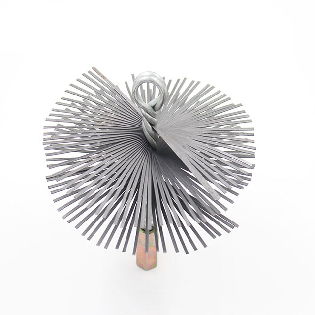 Hot Selling Customizable Round Flat Wire Brush for House Chimney Boiler Spin Cleaning