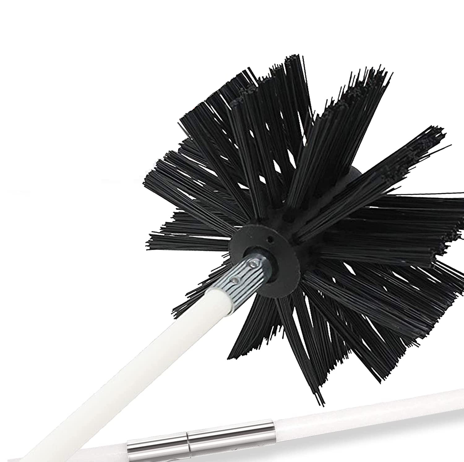 12 Feet Dryer Vent/Duct Brush Cleaning Kit, Lint Remover,Fireplace Chimney Brushes,Dryer Vent Cleaner Kit,Chimney Cleaning Brush Kit,1 Nylon Brush Heads, 6 Rods, Use with or Without a Power Drill