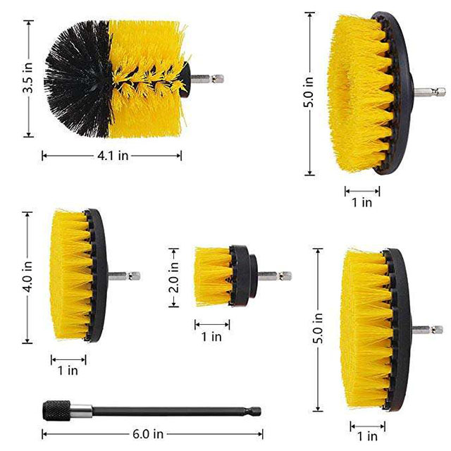 Strength Factory Custom Drill Brush Set for Bathroom Surface Cleaning Kit