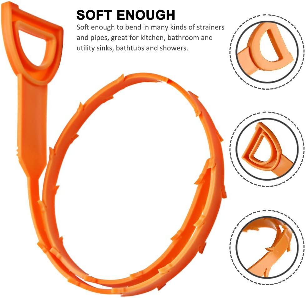 7 Pack Sewer Dredging Tools, 20 inch Hair Drain Clog Remover Drain Relief Auger Cleaning Tool