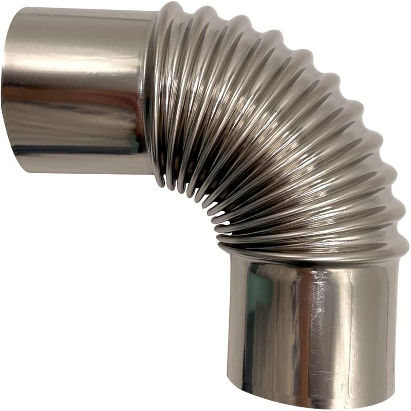 Stainless Steel Wood Stove Pipe Elbow 90 Degree Diameter 2.36 Inch Chimney Flue Elbow for Outdoor Camping Wood Stove Exhaust Pipes
