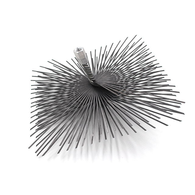 High Quality Flat Wire 1/4 Inch Stainless Steel Square Thread Chimney Cleaning Brush Supplier