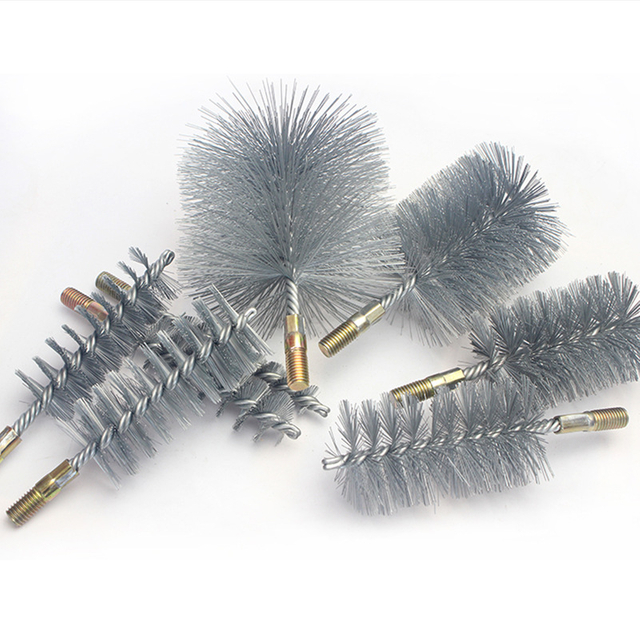Size can be customized Trash Chute Door Supply Round Furnace Boiler Tube Brush Head Double Spiral with Loop