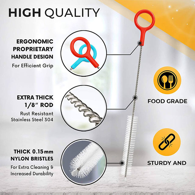 Nylon/PP Straw Cleaning Brush for Sale Source Manufacturer