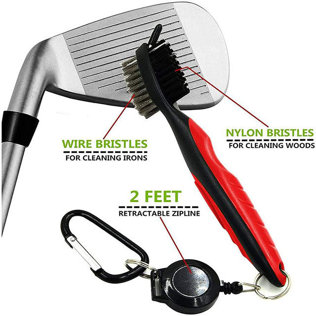 Factory Wholesale Club Cleaner Retractable Zipper Aluminum Golf Club Brush