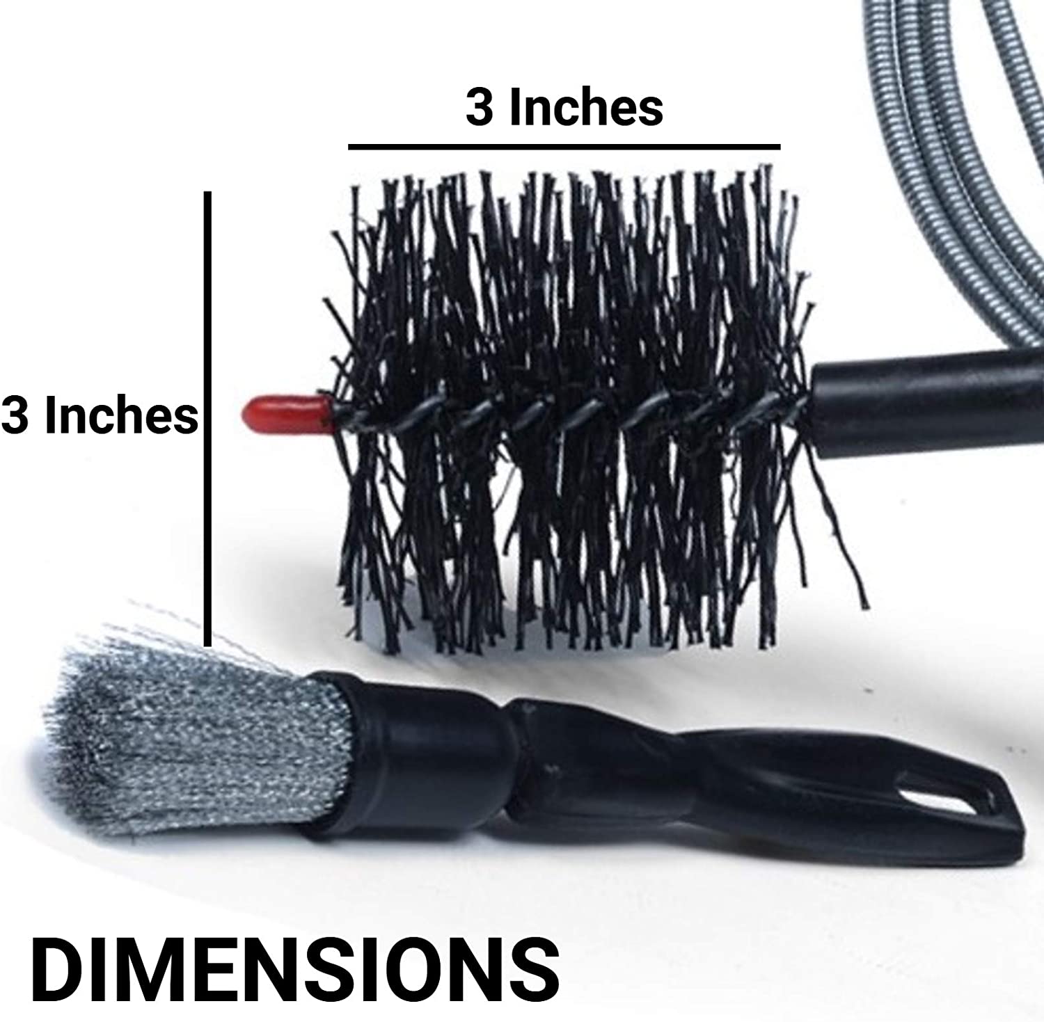 Pellet Stove Vent Cleaning Kit | 3" by 3.5" Bristle Head | Extra Length 10 Feet Long | Chimney Sweep Kit for Wood Pellet Stove Pipes | Extra Flexible Cleaning Brush